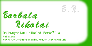 borbala nikolai business card